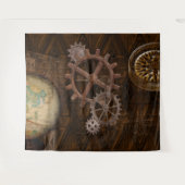 Steampunk Cogs , Gears & Skeleton Key Wandteppich (Vorderseite (Horizontal))