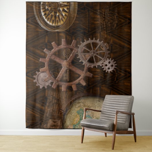 Steampunk Cogs , Gears & Skeleton Key Wandteppich (Beispiel)