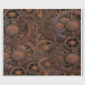 Steampunk Cogs Wheels Wrapping Paper Geschenkpapier (Flach)