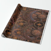 Steampunk Cogs Wheels Wrapping Paper Geschenkpapier (Ungerollt)