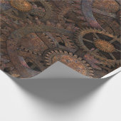 Steampunk Cogs Wheels Wrapping Paper Geschenkpapier (Ecke)