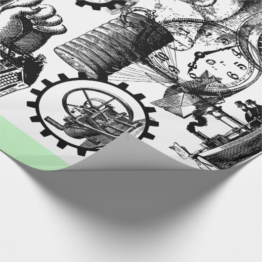 Steampunk Collage #1 durch Artinspired Geschenkpapier (Ecke)