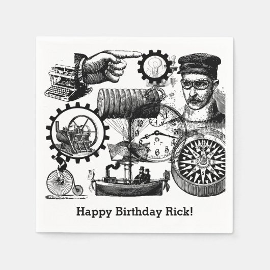 Steampunk Collage #1 von ArtinspiSpione Serviette (Vorderseite)