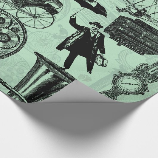 Steampunk Collage #2 durch Artinspired Geschenkpapier (Ecke)