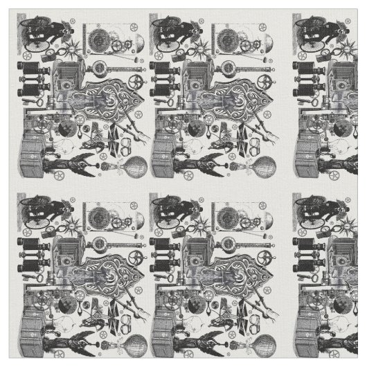 Steampunk Collage #3 - Neuheits-Gewebe Stoff (Nahaufnahme)