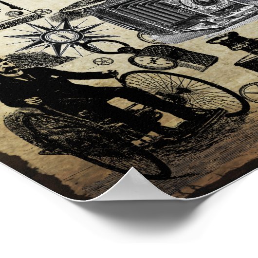 Steampunk Collage #3 Poster (Ecke)