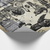 Steampunk-Collage-Geschenkpapier Geschenkpapier (Ecke)