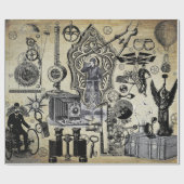 Steampunk-Collage-Geschenkpapier Geschenkpapier (Flach)