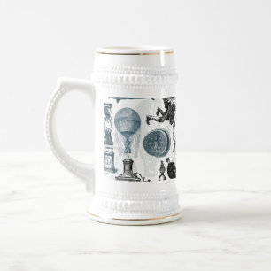 Steampunk-Collage koloriert Bierglas