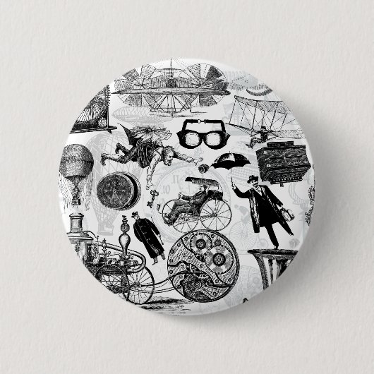 Steampunk Collage Nr. 2 Button (Vorderseite)
