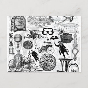 Steampunk Collage Nummer 2 Postkarte