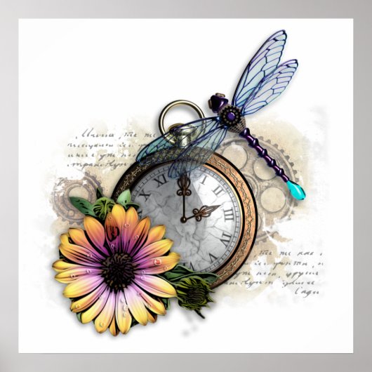 Steampunk-Collage-Plakat Poster (Vorne)