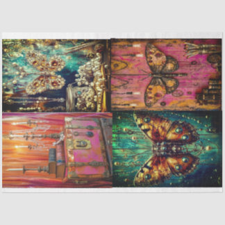 Steampunk Collage von Elsie Lane Seidenpapier