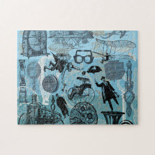 Steampunk-Collage Zeitreisender Puzzle