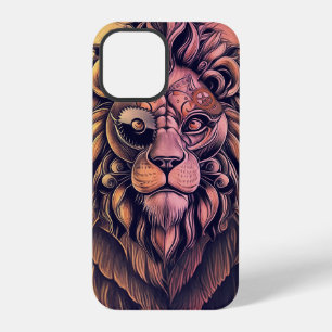 Steampunk Color Gradient Rustikale Lion iPhone 12 Pro Hülle