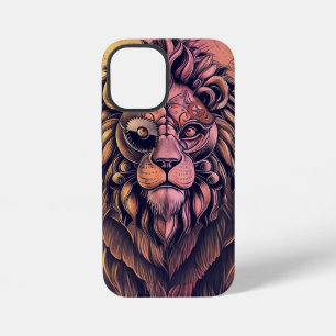 Steampunk Color Gradient Rustikale Lion iPhone 12 Mini Hülle