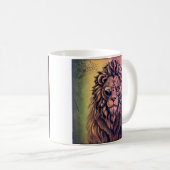 Steampunk Color Gradient Rustikale Lion Kaffeetasse (VorderseiteRechts)