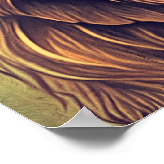 Steampunk Color Gradient Rustikale Lion Poster (Ecke)