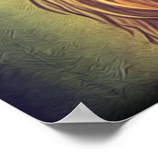 Steampunk Color Gradient Rustikale Lion Poster (Ecke)