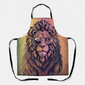 Steampunk Color Gradient Rustikale Lion Schürze (Vorderseite)