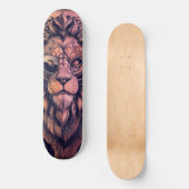 Steampunk Color Gradient Rustikale Lion Skateboard (Vorderseite)