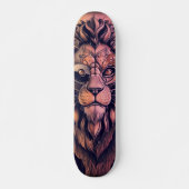 Steampunk Color Gradient Rustikale Lion Skateboard (Vorne)
