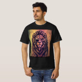 Steampunk Color Gradient Rustikale Lion T-Shirt (Vorne ganz)