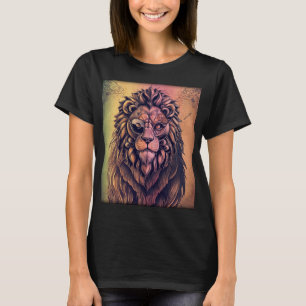 Steampunk Color Gradient Rustikale Lion T-Shirt