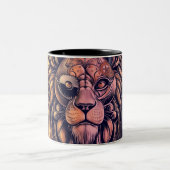 Steampunk Color Gradient Rustikale Lion Zweifarbige Tasse (Mittel)