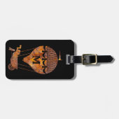 Steampunk Colorful Rust Hot Air Balloon Monogram Gepäckanhänger (Vorderseite horizontal)