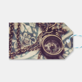 Steampunk Compass Necklace Custom Gift Tag Geschenkanhänger