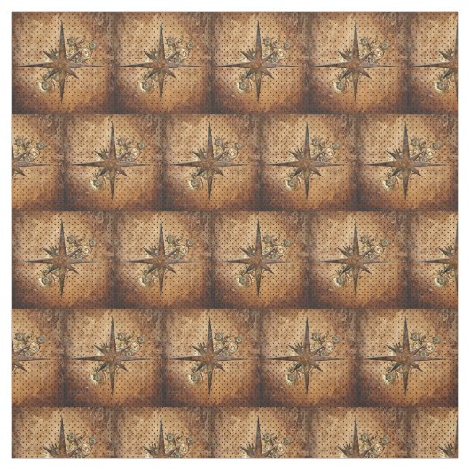 Steampunk Compass Star Fabric Stoff (Muster)