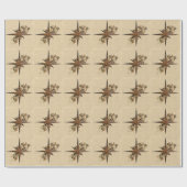 Steampunk Compass Star Geschenkpapier (Flach)