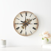 Steampunk Compass Star Große Wanduhr (Zuhause)
