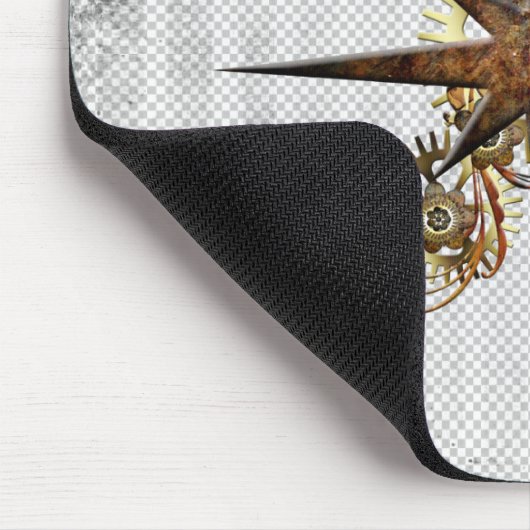 Steampunk Compass Star Grunge Mousepad (Ecke)