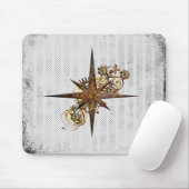Steampunk Compass Star Grunge Mousepad (Mit Mouse)