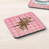 Steampunk Compass Star Hard Plastic Untersetzer (Linke Seite)