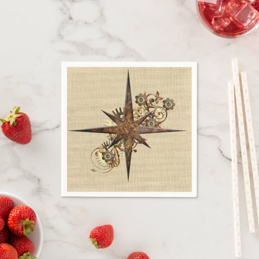 Steampunk Compass Star Paper Napkins Serviette (Beispiel)