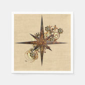 Steampunk Compass Star Paper Napkins Serviette (Vorderseite)