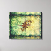 Steampunk Compass Star Wrapped Canvas Leinwanddruck (Vorderseite)