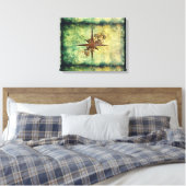 Steampunk Compass Star Wrapped Canvas Leinwanddruck (Insitu (Schlafzimmer))