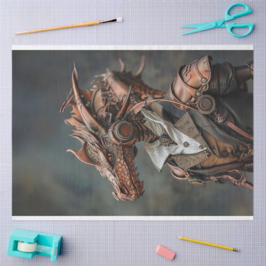 Steampunk Copper Dragon Decoupage Seidenpapier (Basteln)