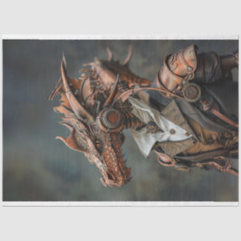 Steampunk Copper Dragon Decoupage Seidenpapier