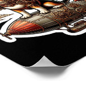 Steampunk Corgi Adventure Sticker - Whimsical Flyi Poster (Ecke)