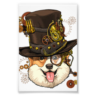 Steampunk Corgi Dog Steampunk Lovers Fotodruck