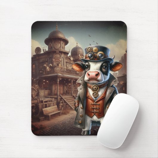 Steampunk Cow Mousepad (Mit Mouse)