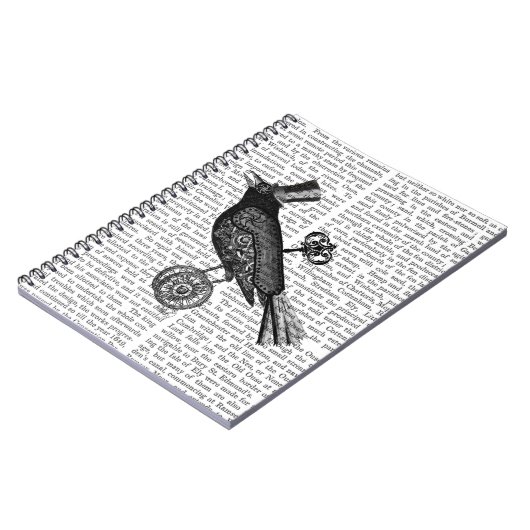 Steampunk Crow 2 Notizblock (Linke Seite)