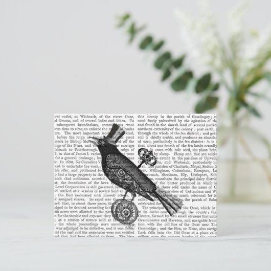 Steampunk Crow 2 Postkarte (Stehend Vorderseite)