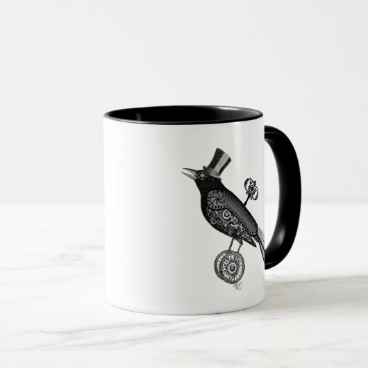 Steampunk Crow 2 Tasse (VorderseiteRechts)
