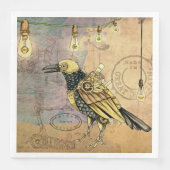 Steampunk Crow Cocktail Napkins Serviette (Vorderseite)